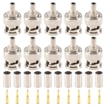 10 Sets 3-Piece BNC Male RG58 Plug Crimp Connectors R7V49523