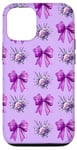 iPhone 13 Aesthetic Purple Ribbons Bows Purple Flowers Watercolor Girl Case