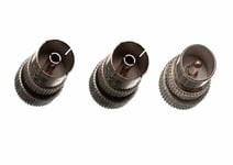 Pack Of 6 Coaxial Aerial Cable Connectors 4 X Female 2 X Male | Onestopdiy New