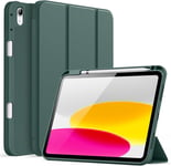 Coque Pour Ipad 10 (10,9 Pouces, Modèle 2022, 10ème Génération) Avec Porte-Stylet, Étui Housse Mince Tablette Avec Dos En Tpu Souple Avec Veille/Réveil Automatique (Bleu Brumeux)[Coq101378]