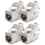 4x CAT 7 Module Jack Keystone Idéal pour CAT7 CAT6 CAT6a Connecteur Câble D'Installation de Raccordement de Réseau Blindage STP Prise RJ45 1000 MHz 10 Gbit/s Pince D'Isolation (LSA)