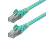 StarTech 2m CAT6a Ethernet Cable - Aqua - Low Smoke Zero Halogen (LSZH) - 10GbE 500MHz 100W PoE++ Snagless RJ-45 w/Strain Reliefs S/FTP Network Patch