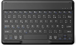 Clavier Tablette Sans Fil Bluetooth 10 Pouces [Azerty Français] Léger Fin Keyboard Pour Ios Ipad, Ipad Pro, Ipad Air, Android Samsung Galaxy, Huawei Avec Câble De Tape-C, Noir