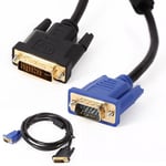 3M DVI to VGA Cable 24+5pin DVI-I to VGA D-Sub HD15 Gold Video Converter Lead