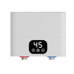 Chauffe-eau électriques 220V 5500W Mini Chauffe-eau Instantané avec Affichage de la Température à LED Réservoir D'eau Chaude pour Cuisine et Salle de Bain, Chauffage Rapide, Square