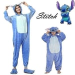 Barn Blue Stitch Cartoon Animal Sleepwear Party Cosplay kostym Adult M Adult S