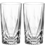 LEONARDO Il Mondo Cape Cod Lot de 2 verres à long drink avec aspect facettes, finition de qualité supérieure - Contenance 530 ml - Passe au lave-vaisselle - 2 verres à cocktail transparents