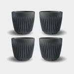 Huskee Kaffekopp HuskeeCup 6oz Charcoal, återvunnet kaffeskal, svart, 17.5 cl / 175 ml, 4-pack