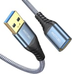 Cable De Rallonge Usb 2M, Usb 3.0 Male Vers Femelle Rallonge Cable Transfert De Données À Grande Vitesse 5Gbps Pour Console De Jeu, Imprimante, Webcam, Clavier Usb, Lecteur Flash, Disque Dur[X730]