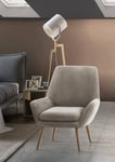 Talamo Italia - Fauteuil Annarita, fauteuil lounge design, 100% Made in Italy, fauteuil relaxant en tissu rembourré, 80x70h95 cm, gris tourterelle