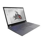 Lenovo ThinkPad P16 Gen 2 21FA - Conception de charnière à 180 degrés Intel Core i9 13980HX / jusqu'à 5.6 GHz Win 11 Pro RTX 3500 Ada 32 Go RAM 1 To SSD TCG Opal Encryption 2, NVMe, Performance 16" IPS 2560 x 1600 (WQXGA) @ 165 Hz IEEE 802.11b, 802.11a, 802.11g, 802.11n, 802.11ac, Bluetooth 5.1, 802.11ax (Wi-Fi 6E) Wi-Fi 6E gris tempête (haut), villosités noires (en bas) clavier : Français avec 3 ans Premier Support, compensation CO2 0,5 tonne