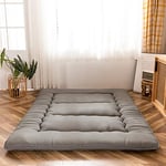 MAXYOYO Matelas Futon de Sol Japonais - Matelas Futon d'appoint Pliable 1 Place Matelas de lit Matelassé pour Les Voyages d'invités et Le Camping (Gris Anthracite, 90 x 190 cm)