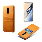 OnePlus 7 Pro läderfodral med dubbla kortplatser - Orange