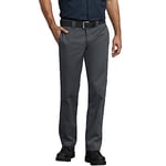 Dickies Men's Slim Straight Workwear Trousers, Charcoal Grey, 30W 32L UK