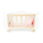 Le Toy Van - Educational Wooden Toy Role Play Beautiful Sleigh Doll Cot & Crib | Girls & Boys Pretend Play Toy Pram Playset - For Ages 3+