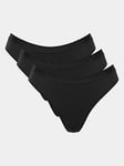 Sloggi GO Casual High Leg 3 Pack Briefs - Black, Black, Size S, Women