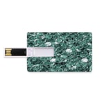 32GB USB Flash Thumb Drives Pearls Bank Credit Card Shape Business Key U Disk Memory Stick Storage Crystal Clear Balls Coins Pattern Never Ending Liquid Objects Monochrome Design Print,Teal Personali