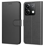 Tenphone Coque pour Xiaomi Redmi Note 13 5G (Pas pour 4G),Etui Protection Housse Premium en Cuir PU, [Emplacements Cartes], Pochette Flip Case Compatible avec Book (Noir, Note 13 5G)