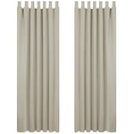 Deconovo Lot de 2 Rideau Thermique Isolant Anti Froid à Pattes Rideaux pour Chambre Salon Décoratif 140x260cm Beige