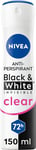 NIVEA Black & White Invisible Anti-Perspirant Spray (150ml), 72hr Anti-Sweat