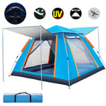 LPWCAWL Pop Up Tent,Automatic Camping Tent,Waterproof and UV-Proof Portable Family Tent,Four Sides Breathable,Suitable for Beach/Camping/Travel,240X240 CM,Blue