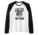 I Am The Enemy Within Funny Cat Lady Election Raglan Baseball Tee