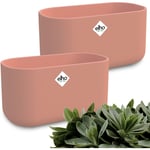 Set de Jardinières b.for soft duo Rose ovale pot de fleur 3,7L bac à fleurs balcon pour jardin terrasse cache-pot Set de 2 - Gardebruk