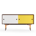 House of Finn Juhl - Sideboard Without Tray Unit, Walnut, White/Yellow, Orange Steel - Sideboards - Finn Juhl - Flerfarget - Metall/Tre