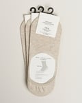 Amanda Christensen 3-Pack True Cotton Invisible Socks Sand Melange