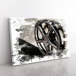 Big Box Art Vintage Movie Film Reel (2) V3 Canvas Wall Art Print Ready to Hang Picture, 76 x 50 cm (30 x 20 Inch), Multi-Coloured