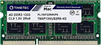 4 Go Compatible pour Apple DDR3 1333 MHz PC3-10600 CL9 pour Mac Book Pro (début/Fin 2011), iMac (mi 2010, mi/Fin 2011 21,5/27), Mac Mini (mi 2011) SODIMM Mise à Niveau de la RAM Mac