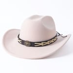 Cowboy hattu syksy ja talvi paksu fedora hattu yksivärinen punainen kihara härän pää logo unisex jazz