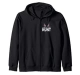 I'm just here for the Hunt Easter Easter Eggs Zip Hoodie