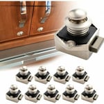 10 pièces Bouton Poussoir Loquet Sans Clé, Serrure Porte Sans Clé de Bouton de Loquet de pour L'armoire de Porte de Placard de Camping-car de Yacht