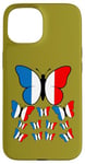 Coque pour iPhone 15 French Pride Papillon Magnifique avec Drapeau de la France