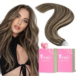 YoungSee Extension Cheveux Micro Ring Brun Fonce 22 Pouces 55 cm Extension a Froid Cheveux Naturel Brun Fonce Extension Cheveux Lisse Racine Brun Fonce Extension Cheveux Naturel Loops Brun 50Brin/50G