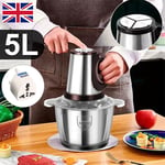 5L Electric Chopper Food Processor Multi Blender Meat Fruit Vegetable Mixer Tool