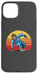 Coque pour iPhone 15 Plus Break Dancing Sasquatch B-Boy Bigfoot Dancer 80s Sunset