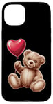 Coque pour iPhone 15 Plus Ours en peluche coeur amour joyeux Saint-Valentin