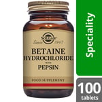 Solgar Betaine Hydrochloride with Pepsin 100 Tablets Sugar Salt Starch Free