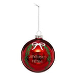 FEERIC Lights and Christmas - Boule DE Noel Verre 90MM IMP Feuille JF