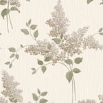 Belgravia Tiffany Fiore Wallpaper Floral Lilacs Silk Textured Vinyl Sage 41340