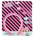 LOL Surprise 8 Piece Hair Accessory Kit, 4 Hairbands, 4 Hair Clips