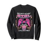 8th Birthday Gaming Gift Girl Age 8 Year Old Gamer Girls Sweatshirt