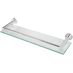 Tablette pour salle de bain murale en verre trempé et aluminium largeur 50 cm matériel de montage inclus argenté étagère pour salle de bain