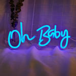 LED Neon Sign Oh Baby USB Wall Night Light Lamp Hanging Bar Home Room Decor
