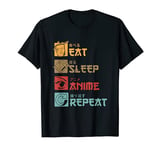 Eat Sleep Anime Repeat Retro Manga T-Shirt