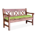 Relaxdays Matelas Coussin banc jardin terrasse balcon intérieur 2 places banquette HxlxP: 8 x 118 x 52 cm, vert-beige