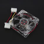 4pin Dc 12v 80mm Blue Led Light Cpu Pc Computer Cooling Case