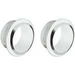 Cyclingcolors - 2x rosace de bouton poussoir plastique argent chromé 26mm meuble bois cuisine serrure poignée push lock